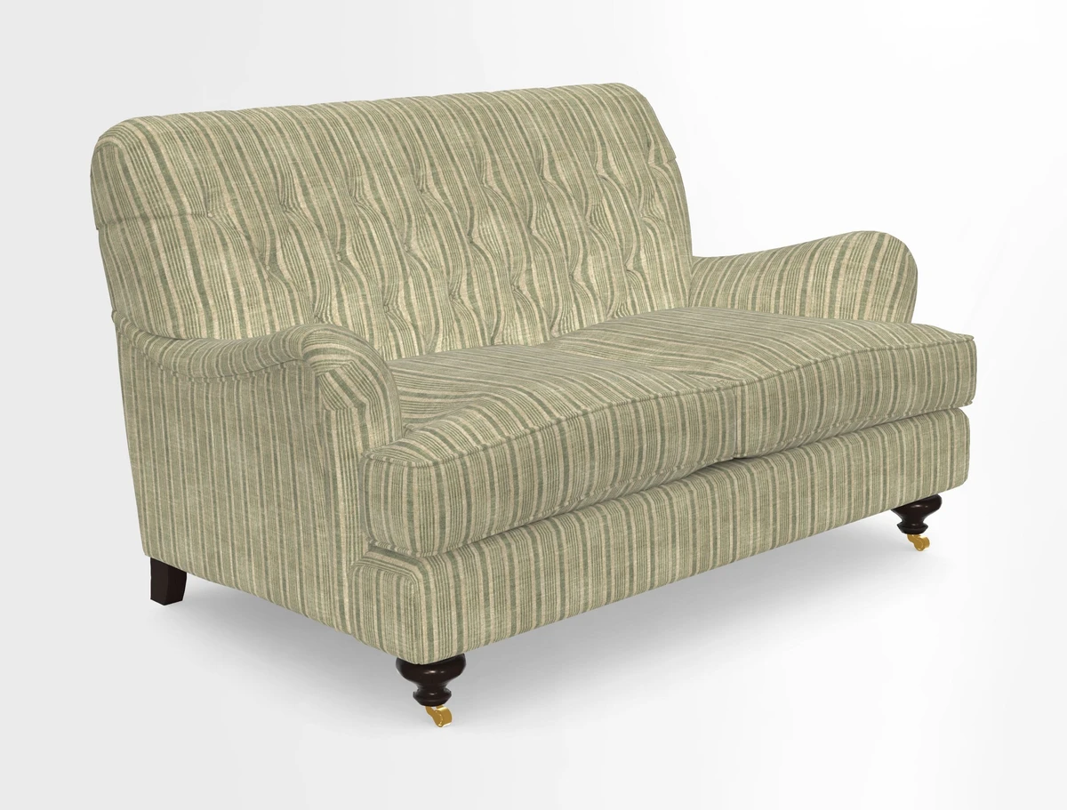 Chiddingfold 3 Seater Sofa in Omega Velvet Tawny Velvet and V&A Threads of India Regal Arabesque Flame with scatters in Sulawesi Splendour Jasper