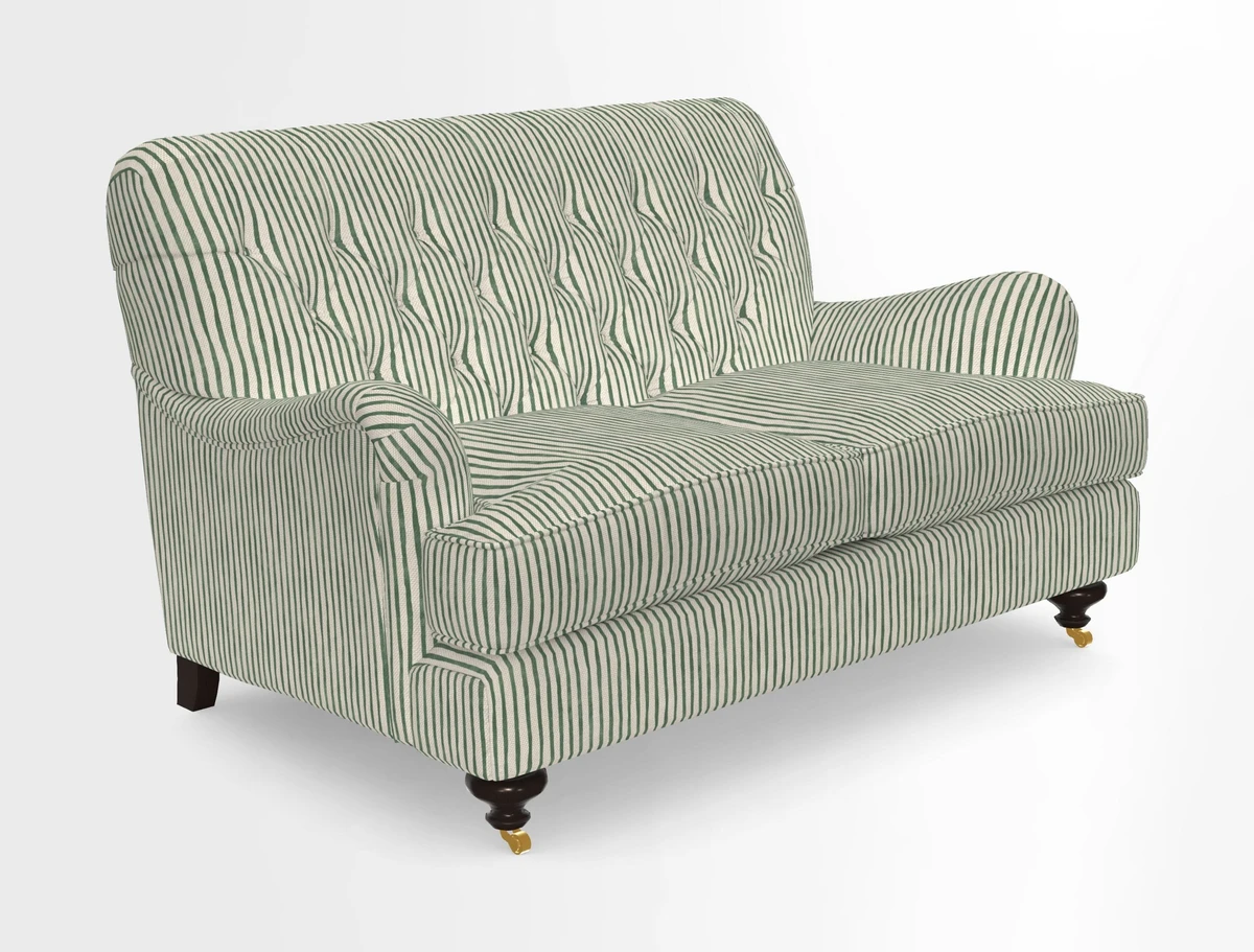 Chiddingfold 3 Seater Sofa in Omega Velvet Tawny Velvet and V&A Threads of India Regal Arabesque Flame with scatters in Sulawesi Splendour Jasper