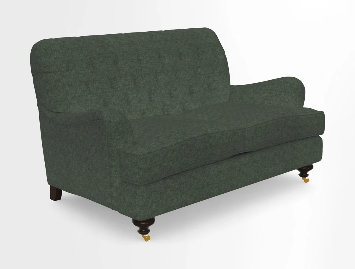 Chiddingfold 3 Seater Sofa in Omega Velvet Tawny Velvet and V&A Threads of India Regal Arabesque Flame with scatters in Sulawesi Splendour Jasper