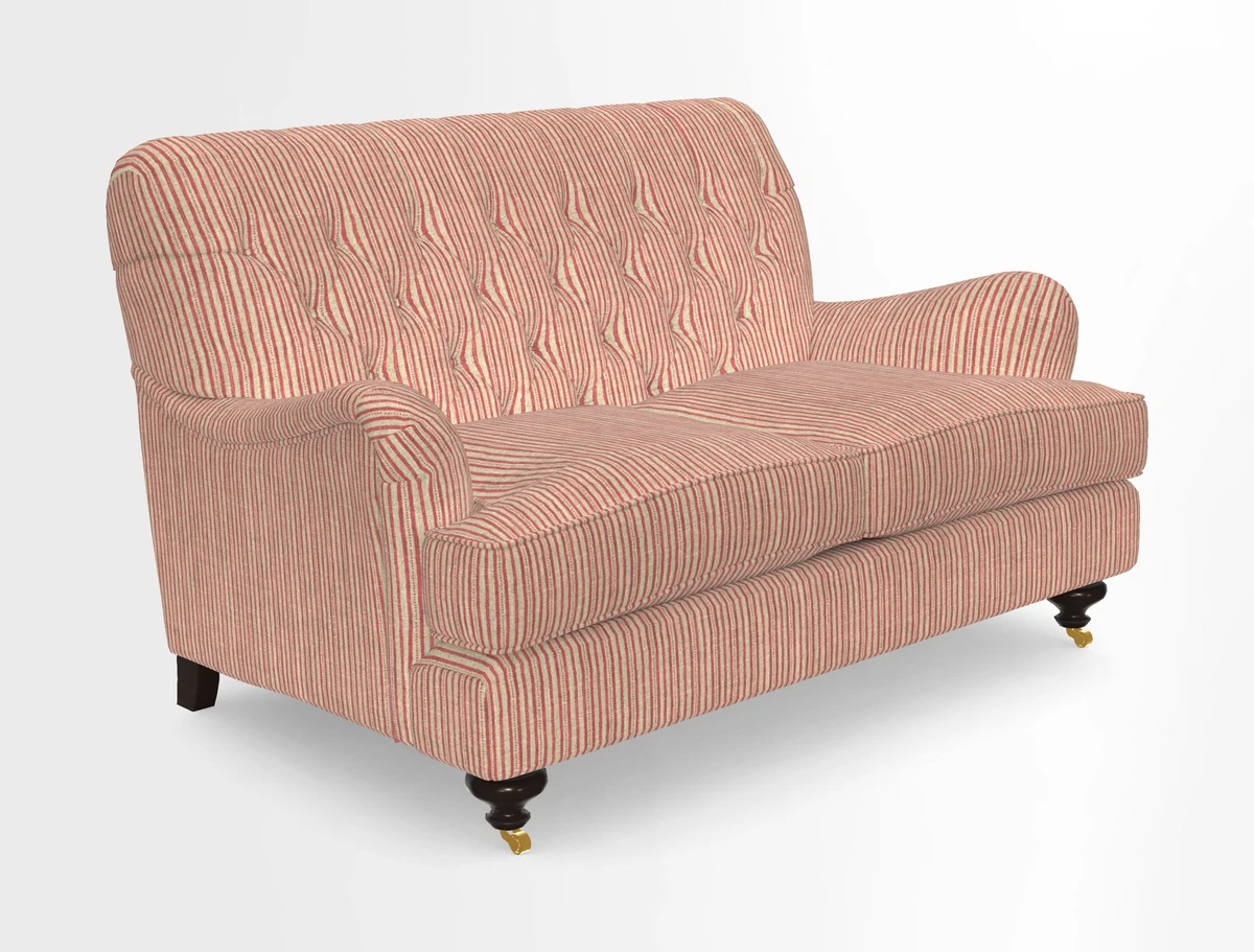 Chiddingfold 3 Seater Sofa in Omega Velvet Tawny Velvet and V&A Threads of India Regal Arabesque Flame with scatters in Sulawesi Splendour Jasper