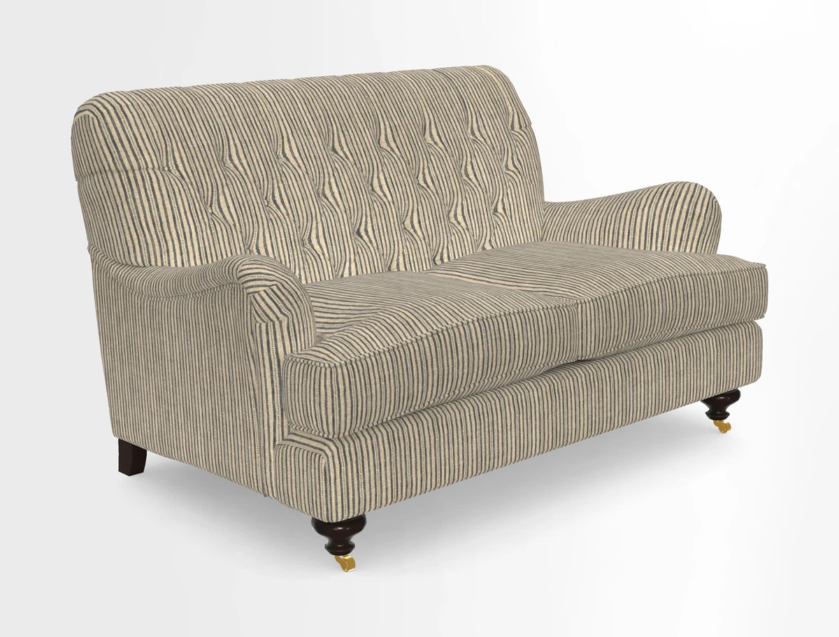 Chiddingfold 3 Seater Sofa in Omega Velvet Tawny Velvet and V&A Threads of India Regal Arabesque Flame with scatters in Sulawesi Splendour Jasper
