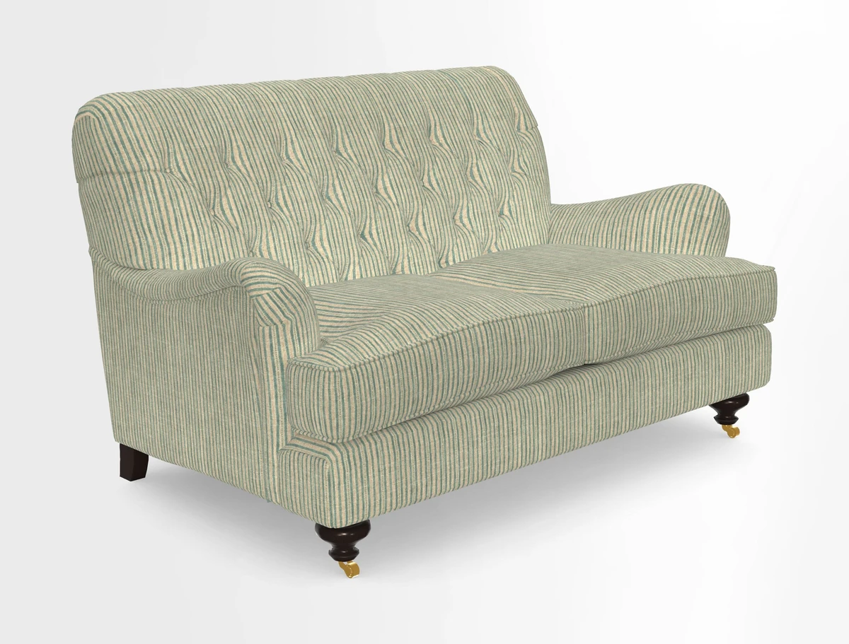 Chiddingfold 3 Seater Sofa in Omega Velvet Tawny Velvet and V&A Threads of India Regal Arabesque Flame with scatters in Sulawesi Splendour Jasper