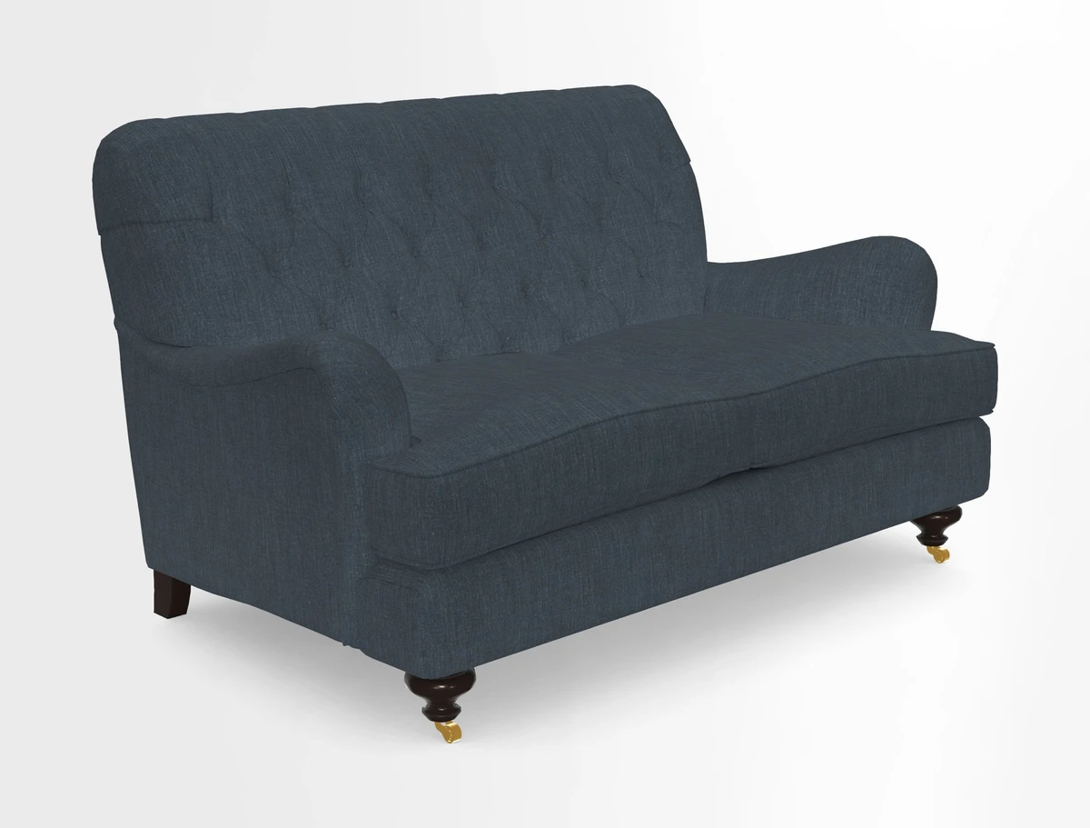 Chiddingfold 3 Seater Sofa in Omega Velvet Tawny Velvet and V&A Threads of India Regal Arabesque Flame with scatters in Sulawesi Splendour Jasper