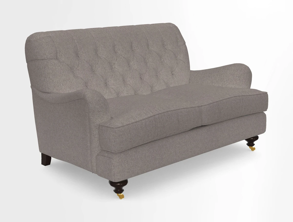 Chiddingfold 3 Seater Sofa in Omega Velvet Tawny Velvet and V&A Threads of India Regal Arabesque Flame with scatters in Sulawesi Splendour Jasper