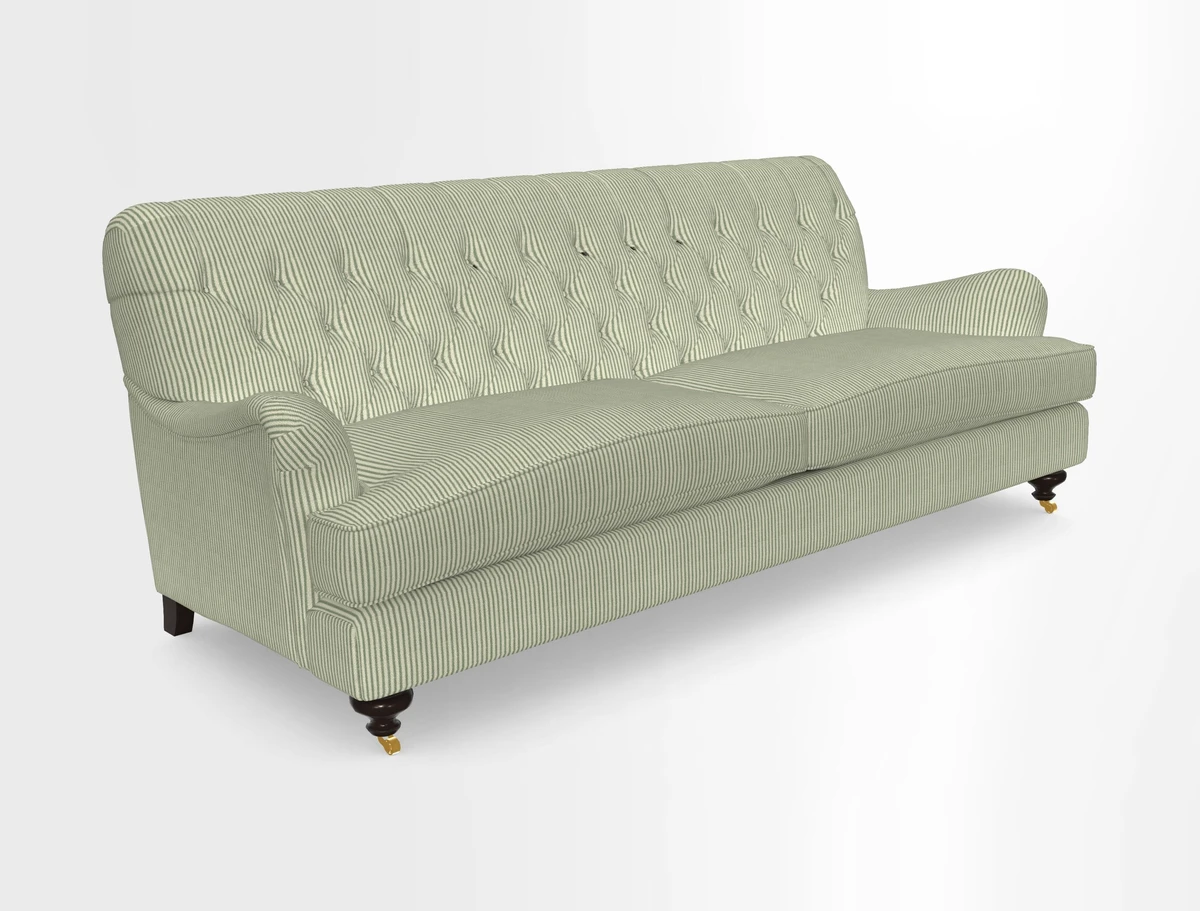 Chiddingfold 3 Seater Sofa in Omega Velvet Tawny Velvet and V&A Threads of India Regal Arabesque Flame with scatters in Sulawesi Splendour Jasper