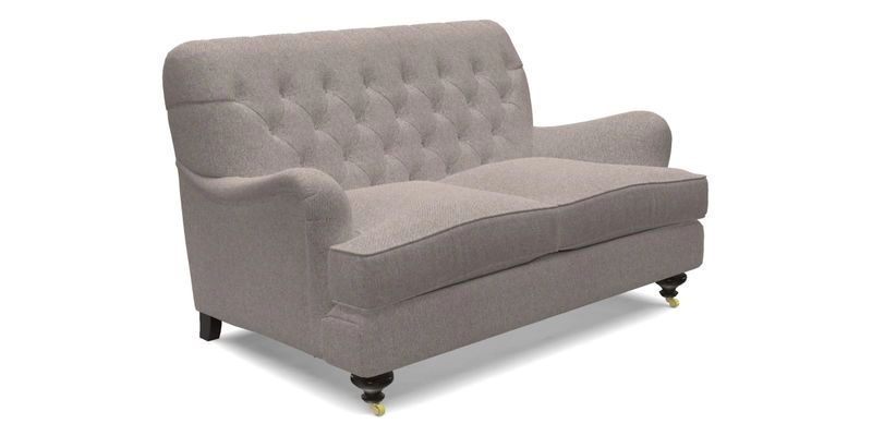 Chiddingfold 3 Seater Sofa in Omega Velvet Tawny Velvet and V&A Threads of India Regal Arabesque Flame with scatters in Sulawesi Splendour Jasper