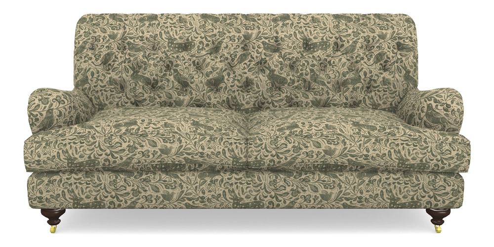 Product photograph of Chiddingfold 3 Seater Sofa In V A Drawn From Nature - Bird And Rabbit - Dark Green from Sofas and Stuff Limited