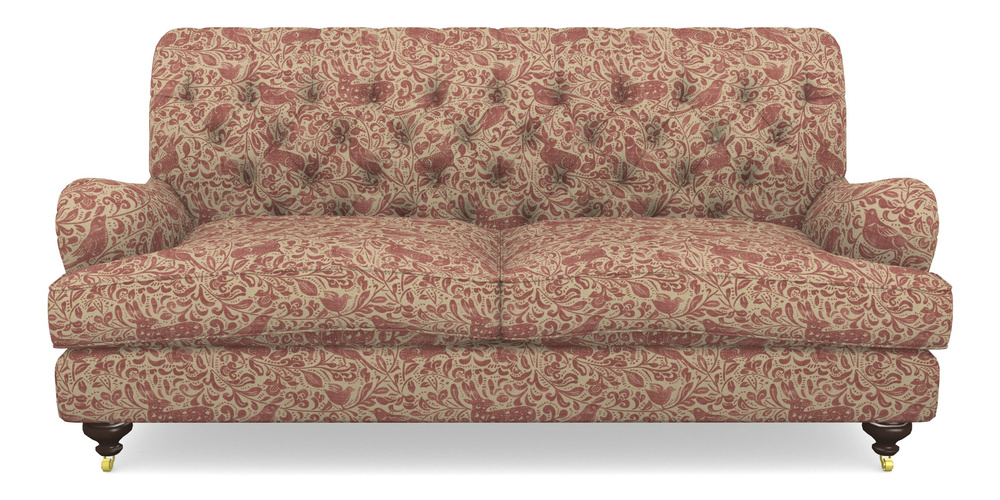 Product photograph of Chiddingfold 3 Seater Sofa In V A Drawn From Nature - Bird And Rabbit - Red from Sofas and Stuff Limited