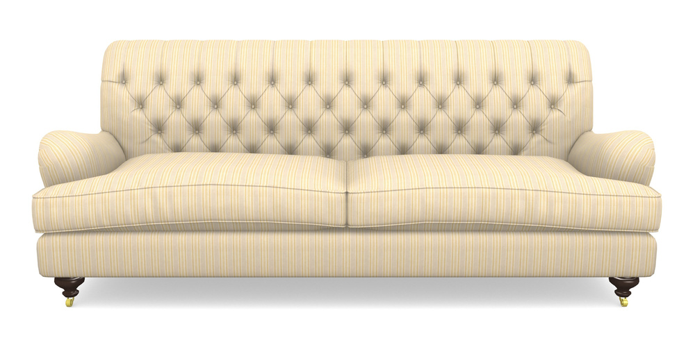 Product photograph of Chiddingfold 4 Seater Sofa In Cloth 22 - Racing Stripes Ayr - Lemon from Sofas and Stuff Limited