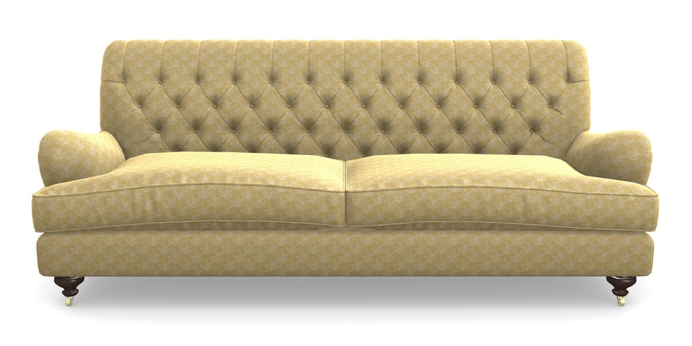 Product photograph of Chiddingfold 4 Seater Sofa In Cloth 21 - Decorative Leaf - Canary from Sofas and Stuff Limited