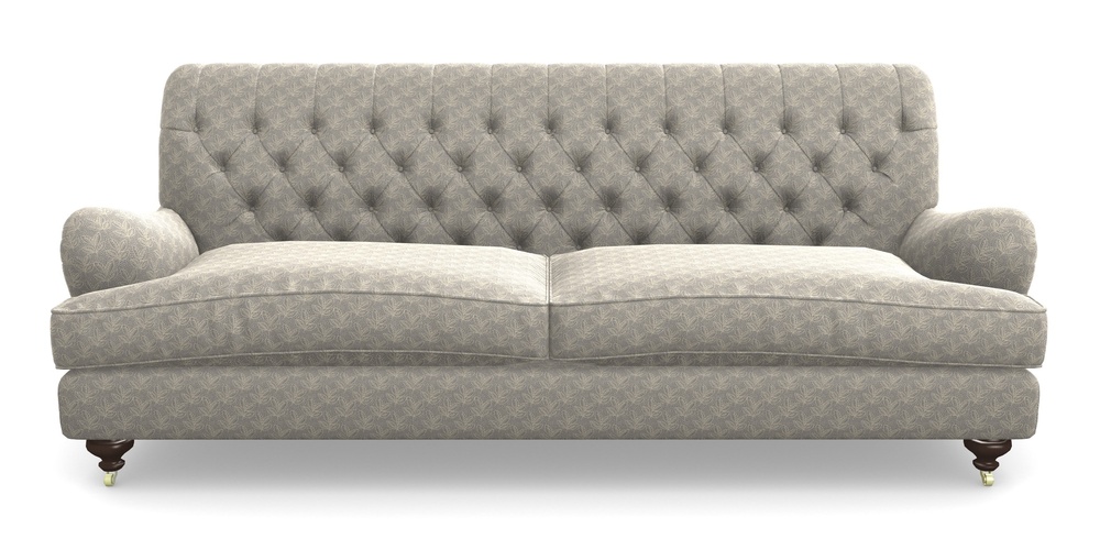 Product photograph of Chiddingfold 4 Seater Sofa In Cloth 21 - Decorative Leaf - Magnesium from Sofas and Stuff Limited