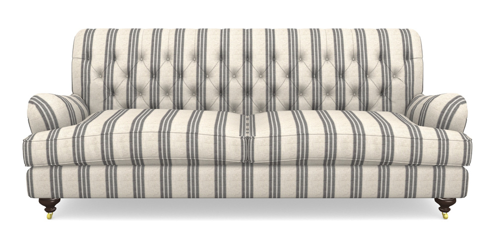 Product photograph of Chiddingfold 4 Seater Sofa In Cloth 18 Stripes - Bengal - Bible Black from Sofas and Stuff Limited