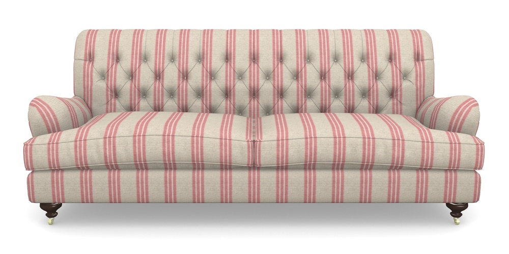 Product photograph of Chiddingfold 4 Seater Sofa In Cloth 18 Stripes - Bengal - Cranberry from Sofas and Stuff Limited