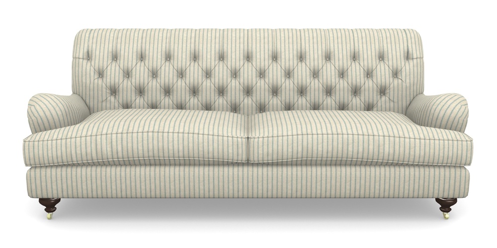 Product photograph of Chiddingfold 4 Seater Sofa In Cloth 18 Stripes - Ticking - Basil from Sofas and Stuff Limited