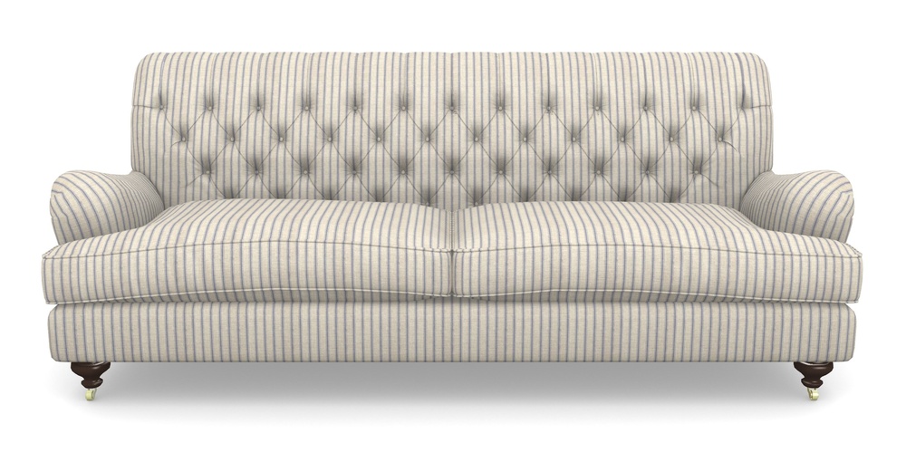 Product photograph of Chiddingfold 4 Seater Sofa In Cloth 18 Stripes - Ticking - Indigo from Sofas and Stuff Limited