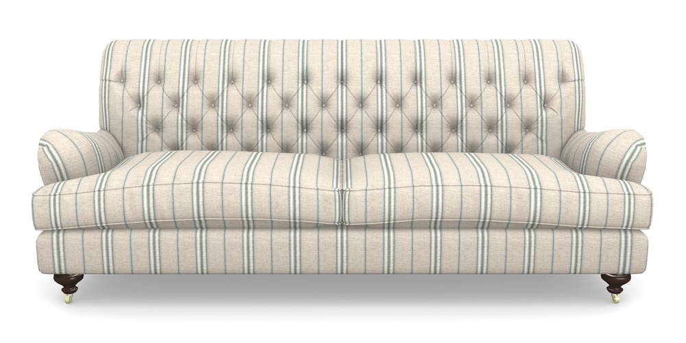 Product photograph of Chiddingfold 4 Seater Sofa In Cloth 18 Stripes - Regimental - Basil from Sofas and Stuff Limited