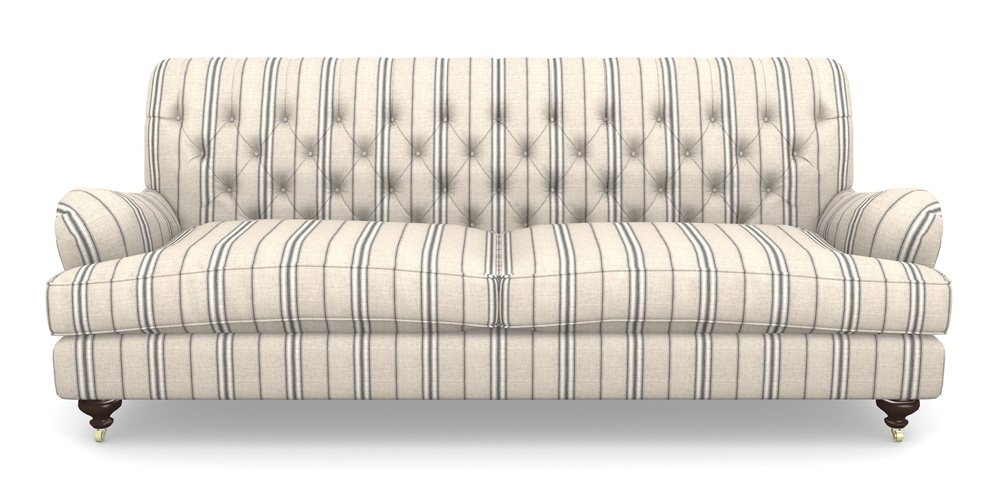 Product photograph of Chiddingfold 4 Seater Sofa In Cloth 18 Stripes - Regimental - Bible Black from Sofas and Stuff Limited