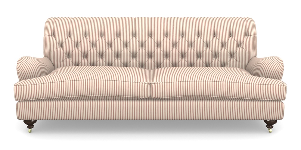 Product photograph of Chiddingfold 4 Seater Sofa In Cotton Stripe - Peony from Sofas and Stuff Limited