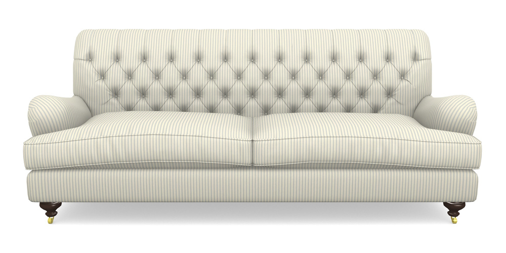 Product photograph of Chiddingfold 4 Seater Sofa In Cotton Stripe - Sky from Sofas and Stuff Limited