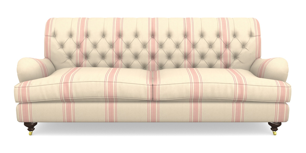 Product photograph of Chiddingfold 4 Seater Sofa In Cloth 22 - Racing Stripes Cheltenham - Cherry from Sofas and Stuff Limited