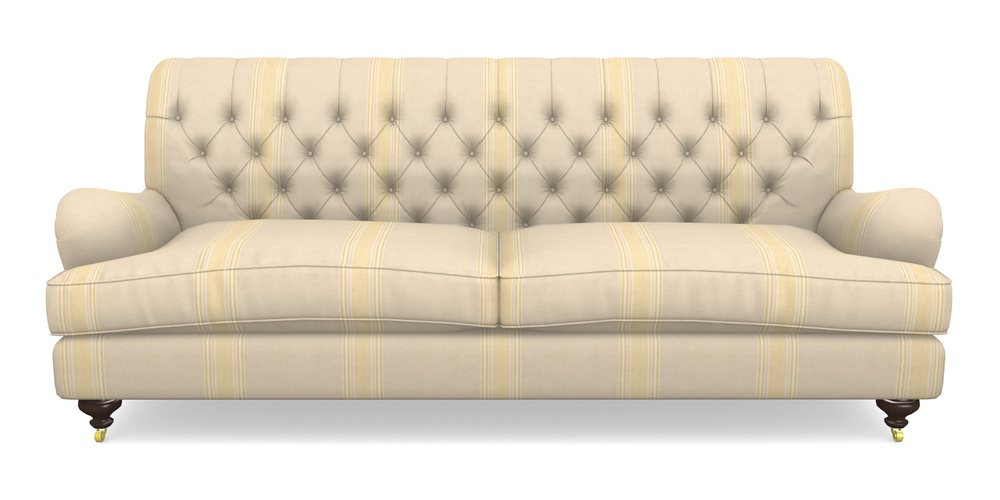 Product photograph of Chiddingfold 4 Seater Sofa In Cloth 22 - Racing Stripes Cheltenham - Lemon from Sofas and Stuff Limited