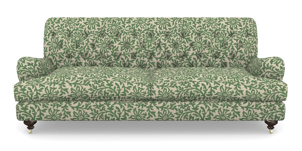 Product photograph of Chiddingfold 4 Seater Sofa In V A Brompton Collection - Floral Scroll - Basil from Sofas and Stuff Limited