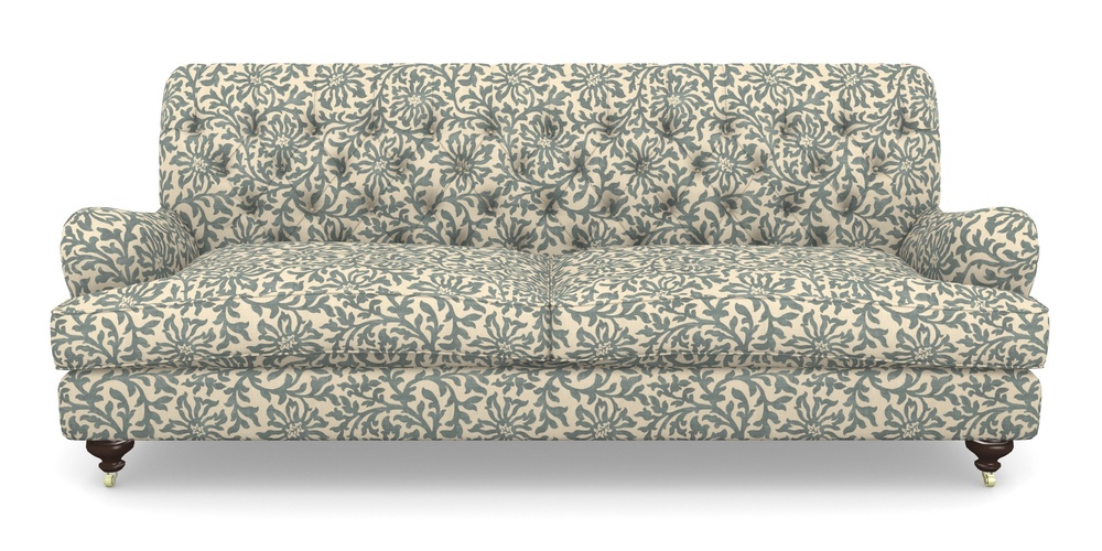 Product photograph of Chiddingfold 4 Seater Sofa In V A Brompton Collection - Floral Scroll - Pebble from Sofas and Stuff Limited