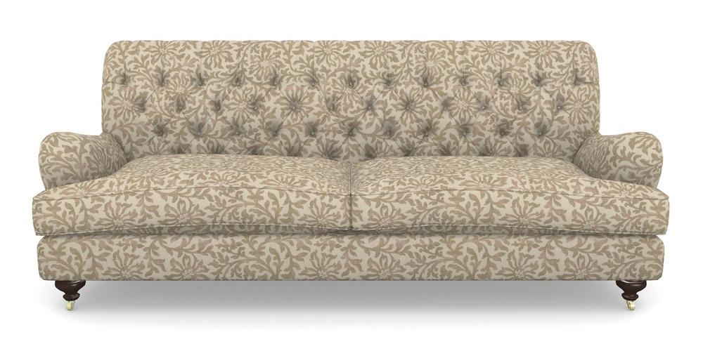 Product photograph of Chiddingfold 4 Seater Sofa In V A Brompton Collection - Floral Scroll - Assam Tea from Sofas and Stuff Limited