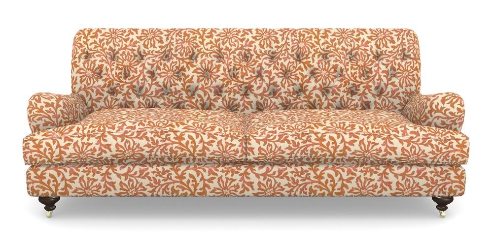 Product photograph of Chiddingfold 4 Seater Sofa In V A Brompton Collection - Floral Scroll - Terracotta from Sofas and Stuff Limited