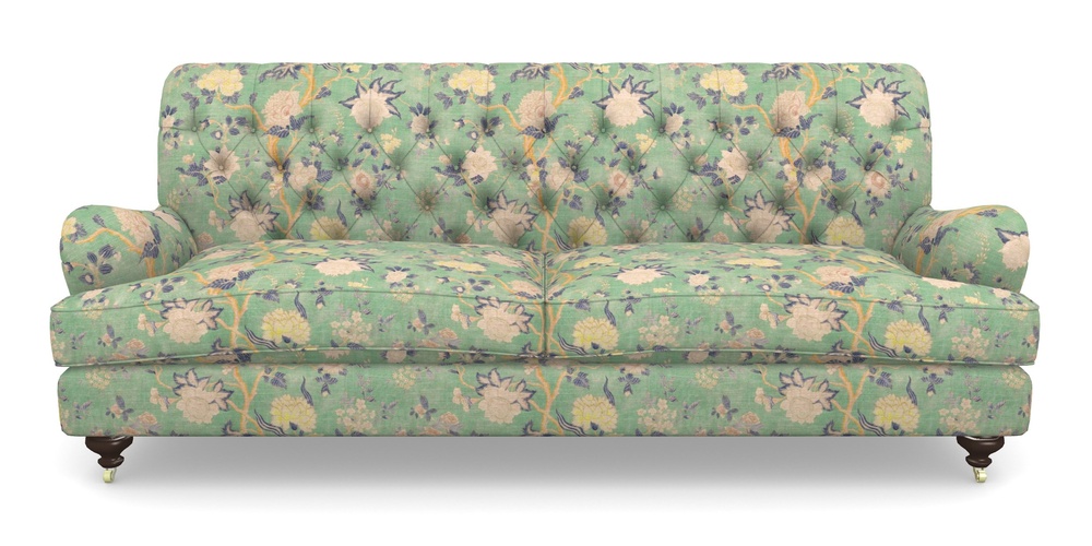 Product photograph of Chiddingfold 4 Seater Sofa In Floral Linen - Even So Verde from Sofas and Stuff Limited