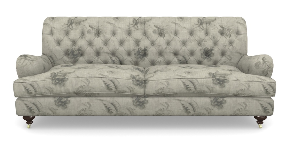 Product photograph of Chiddingfold 4 Seater Sofa In Floral Linen - Lela Mystery Oat Sepia from Sofas and Stuff Limited