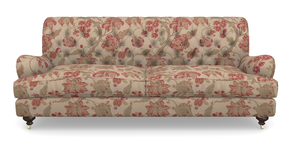 Product photograph of Chiddingfold 4 Seater Sofa In Floral Linen - Indienne T Rosso from Sofas and Stuff Limited