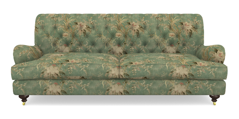 Product photograph of Chiddingfold 4 Seater Sofa In Floral Linen - Zefferino Emerald from Sofas and Stuff Limited