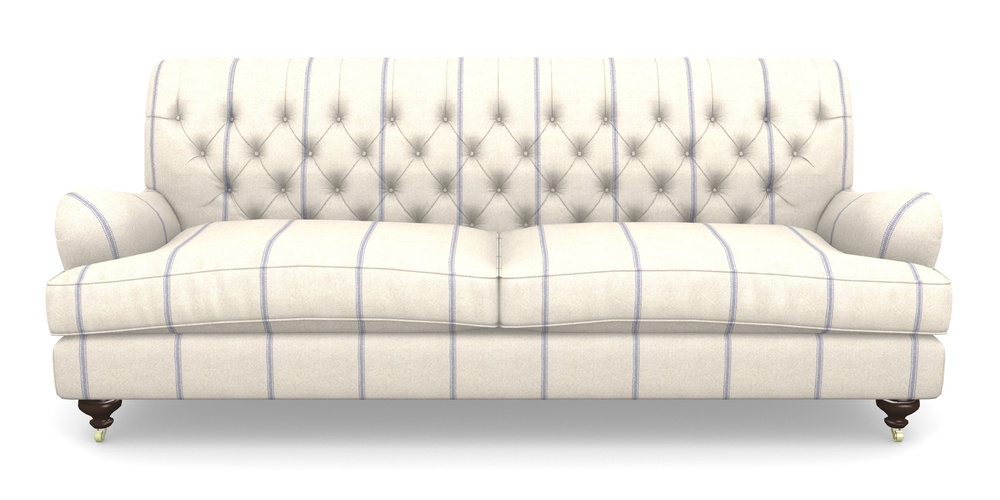 Product photograph of Chiddingfold 4 Seater Sofa In Grain Sack Stripe - Blue from Sofas and Stuff Limited