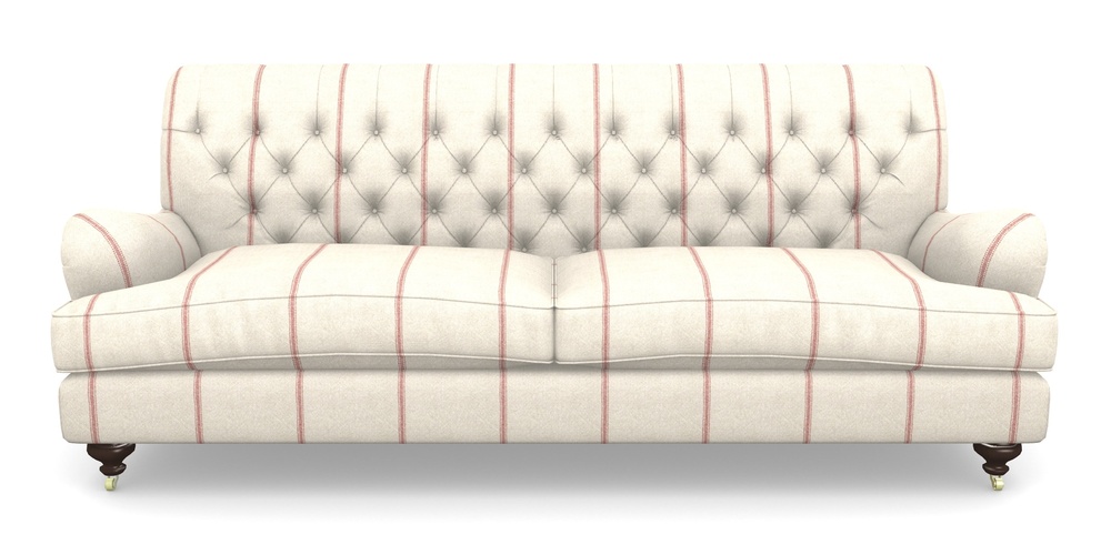 Product photograph of Chiddingfold 4 Seater Sofa In Grain Sack Stripe - Red from Sofas and Stuff Limited