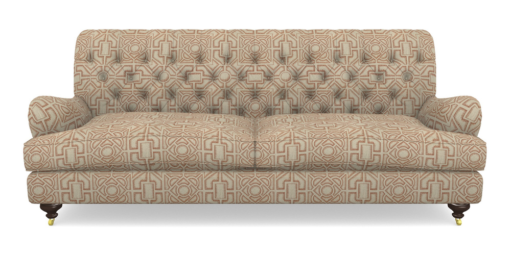 Product photograph of Chiddingfold 4 Seater Sofa In Rhs Collection - Large Knot Garden Linen - Terracotta from Sofas and Stuff Limited