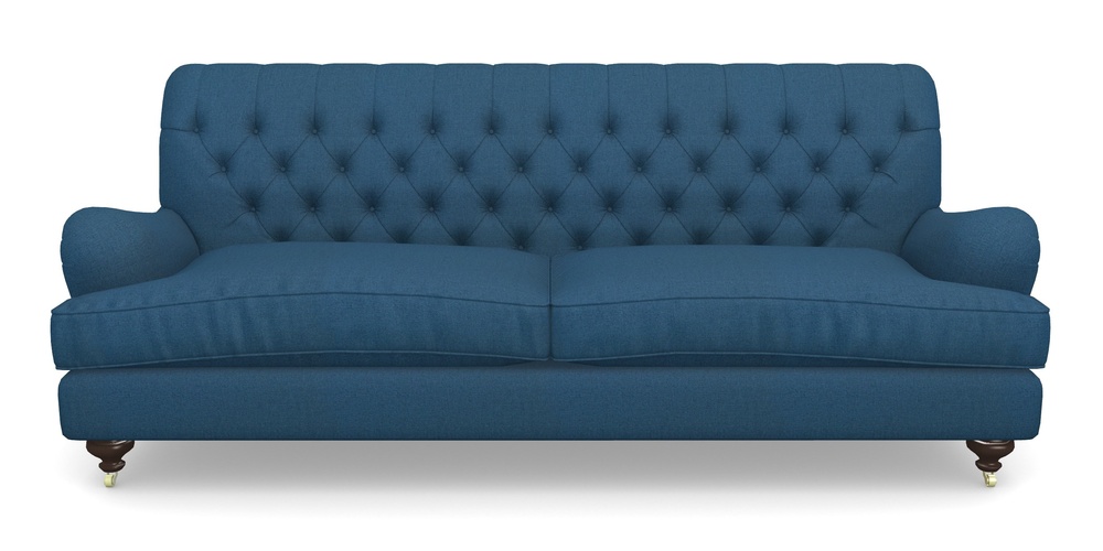 Product photograph of Chiddingfold 4 Seater Sofa In Plain Linen Cotton - Royal Blue from Sofas and Stuff Limited