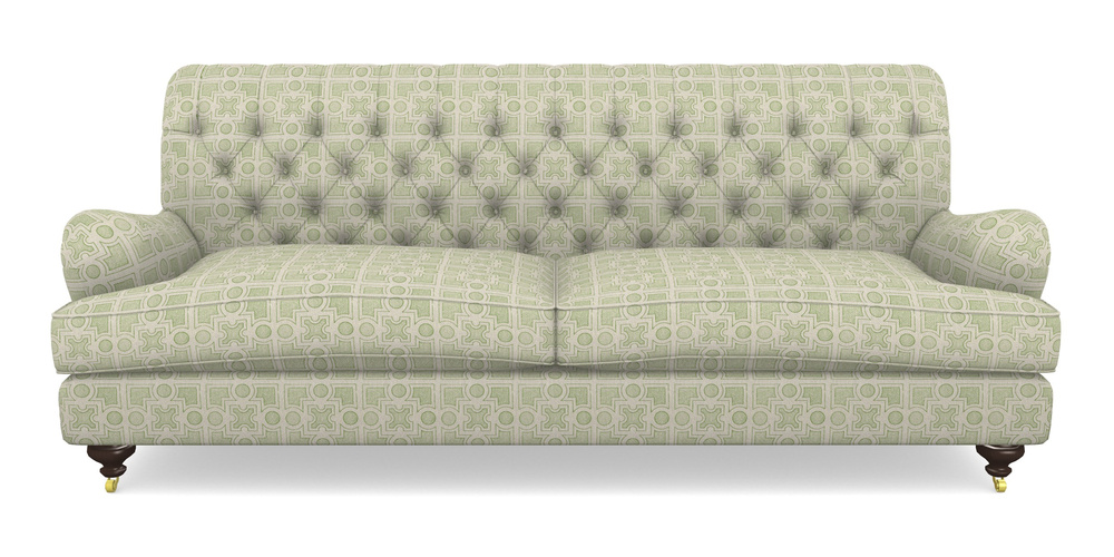 Product photograph of Chiddingfold 4 Seater Sofa In Rhs Collection - Small Knot Garden Cotton Weave - Green from Sofas and Stuff Limited