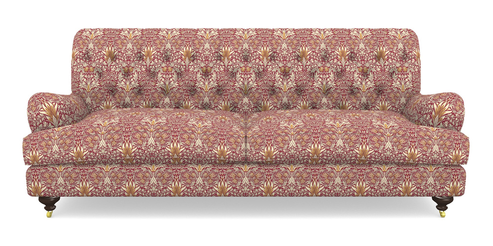 Product photograph of Chiddingfold 4 Seater Sofa In William Morris Collection - Snakeshead - Claret Gold from Sofas and Stuff Limited