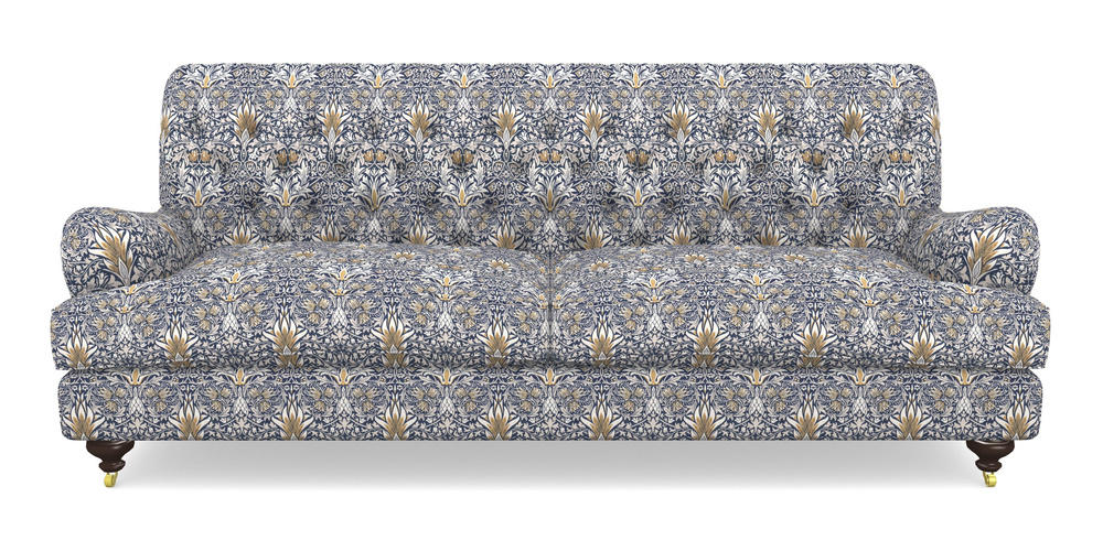Product photograph of Chiddingfold 4 Seater Sofa In William Morris Collection - Snakeshead - Indigo Hemp from Sofas and Stuff Limited