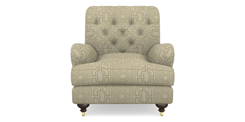 Product photograph of Chiddingfold Chair In Rhs Collection - Large Knot Garden Linen - Olive from Sofas and Stuff Limited