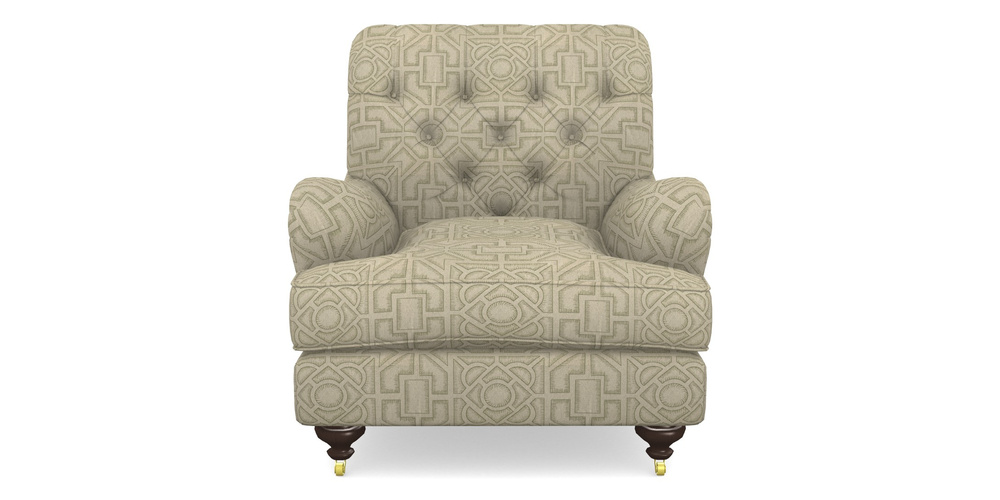 Product photograph of Chiddingfold Chair In Rhs Collection - Large Knot Garden Linen - Pistachio from Sofas and Stuff Limited