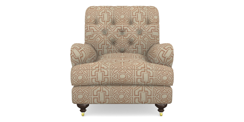 Product photograph of Chiddingfold Chair In Rhs Collection - Large Knot Garden Linen - Terracotta from Sofas and Stuff Limited