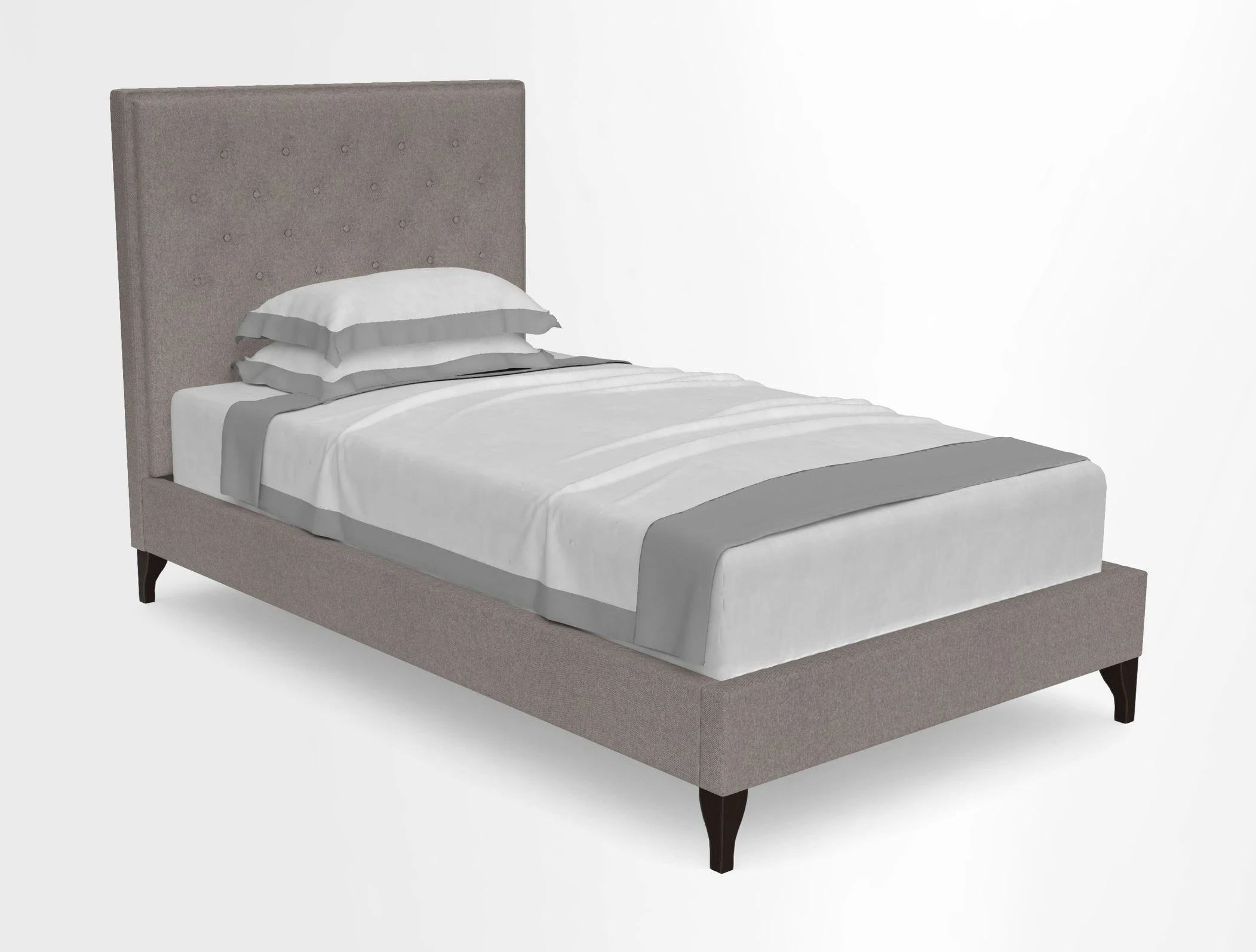 Camden Single Bed in RHS Collection Gertrude Jekyll Lattice Duck Egg and Linwood Omega Velvet Duck Egg