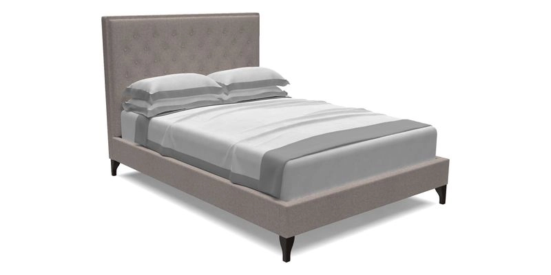 Camden Double Bed in Portland Velvet Brass & Pampas Saffron