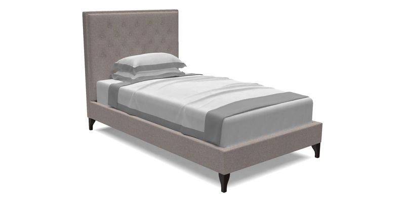 Camden Single Bed in RHS Collection Gertrude Jekyll Lattice Duck Egg and Linwood Omega Velvet Duck Egg