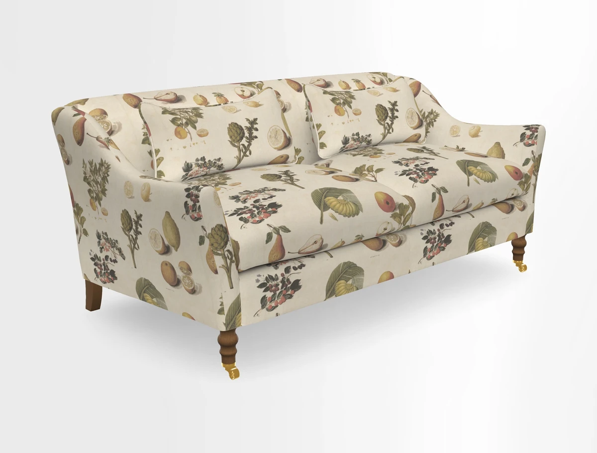 Cromer 3 Seater Sofa in RHS Botanicals Henry Moon Lions Tail Terracotta