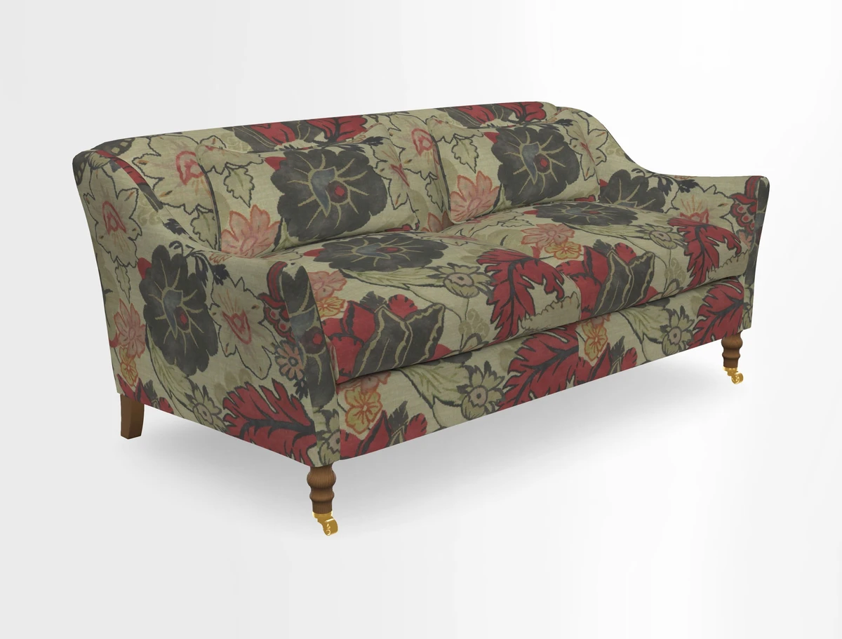 Cromer 3 Seater Sofa in RHS Botanicals Henry Moon Lions Tail Terracotta