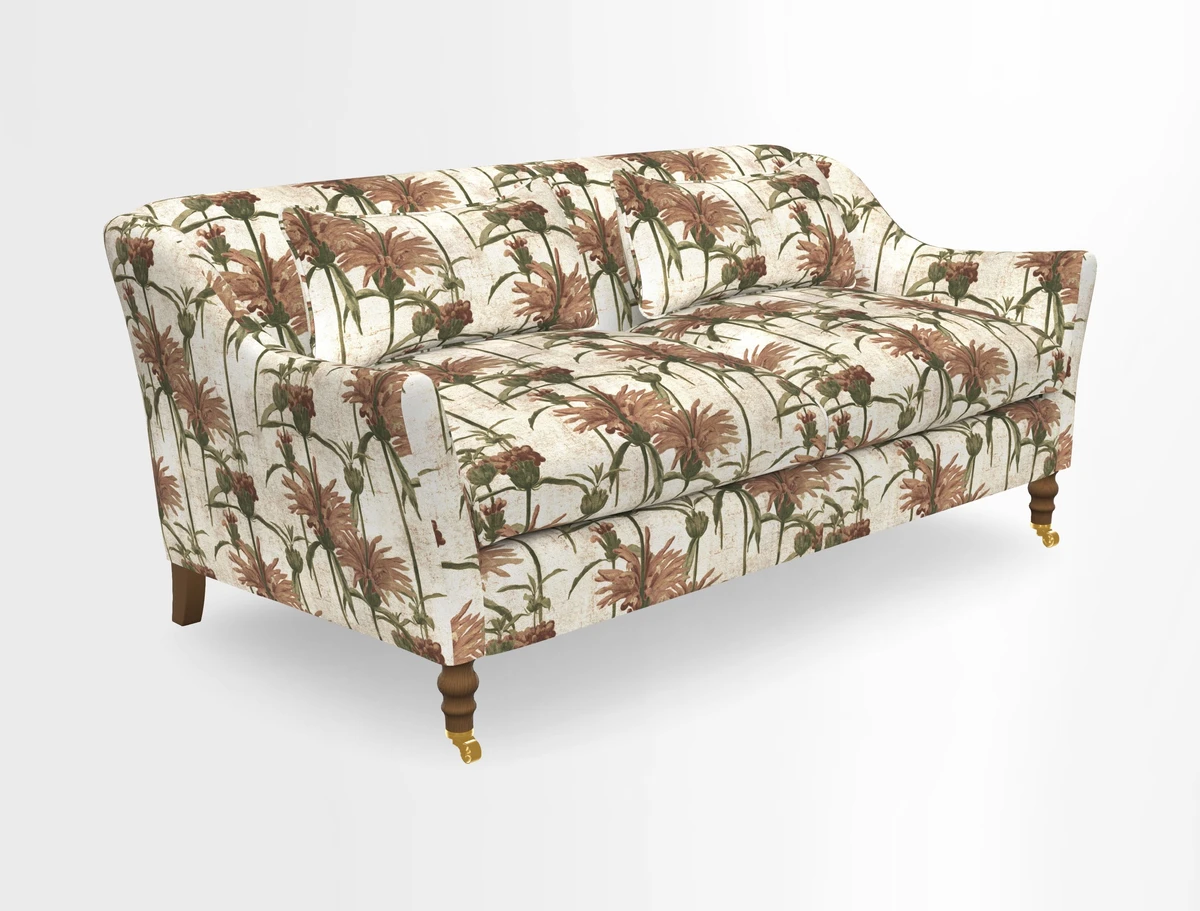 Cromer 3 Seater Sofa in RHS Botanicals Henry Moon Lions Tail Terracotta