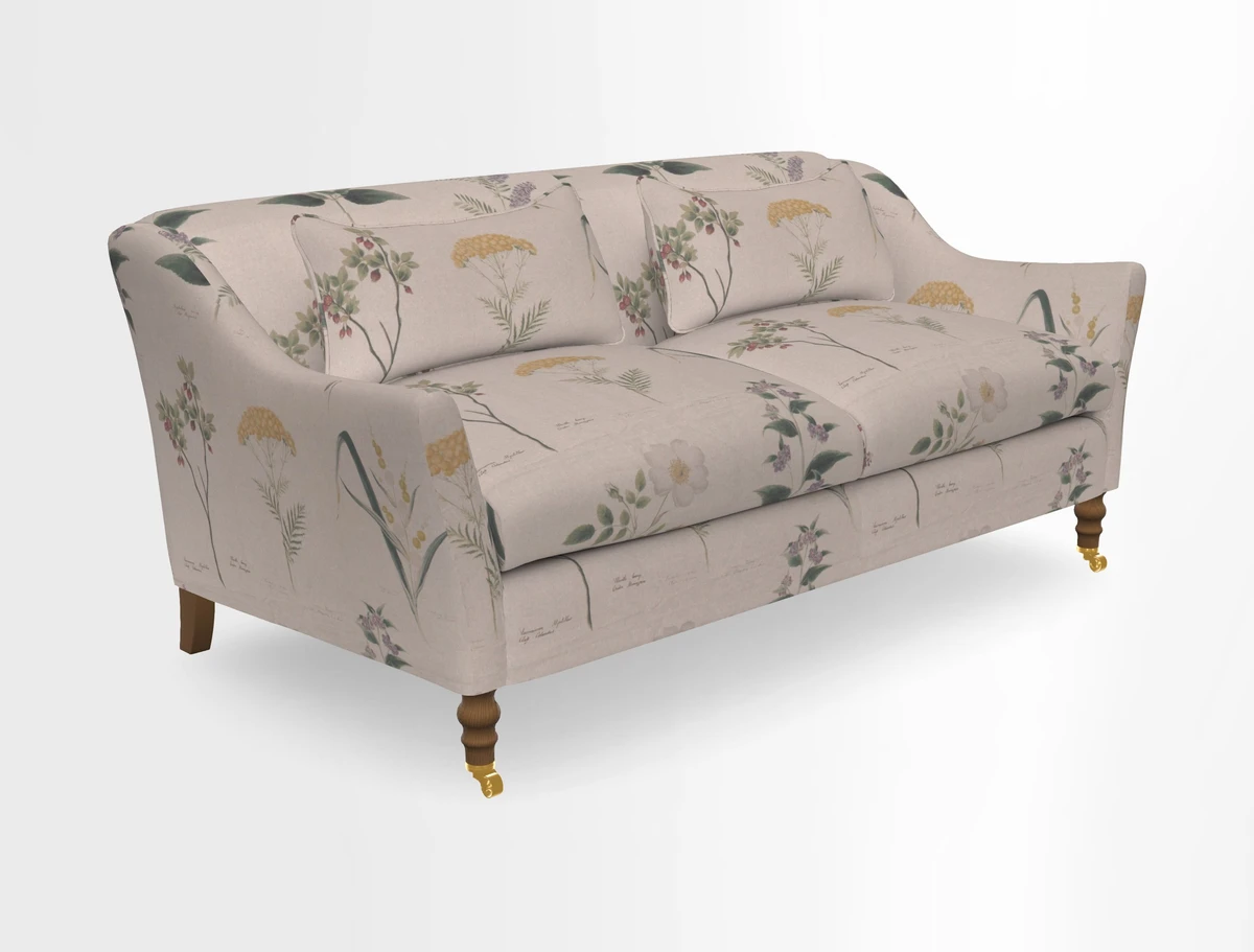 Cromer 3 Seater Sofa in RHS Botanicals Henry Moon Lions Tail Terracotta